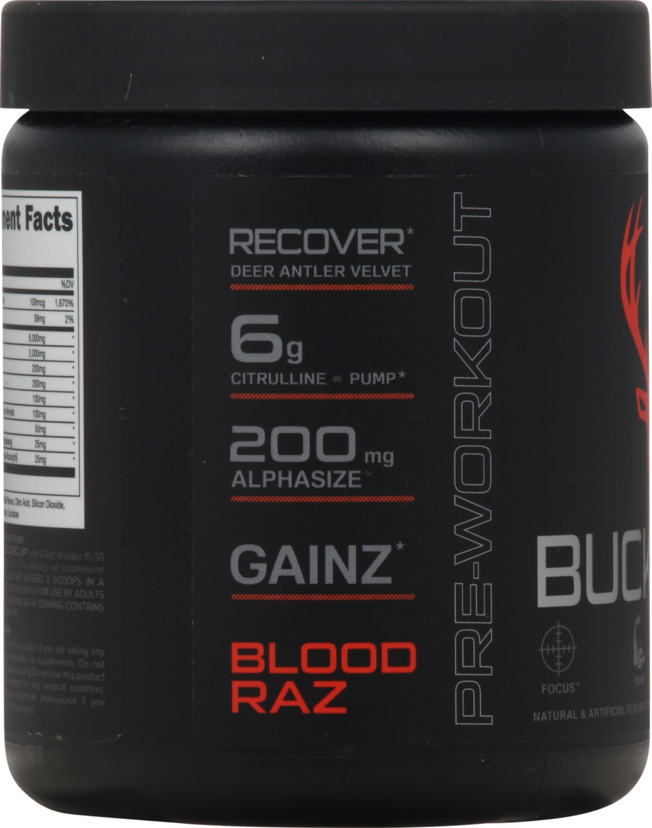 slide 7 of 14, Bucked Up Red Raspberry Flavor Pre-Workout Supplement 11.05 oz, 11.05 oz