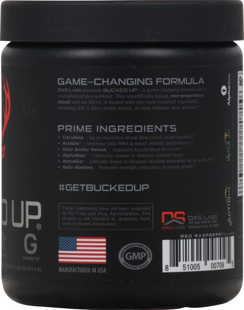 slide 10 of 14, Bucked Up Red Raspberry Flavor Pre-Workout Supplement 11.05 oz, 11.05 oz