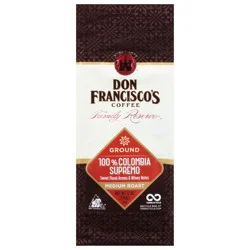 Don Francisco's 100% Colombia Supremo Ground Coffee 12 oz Bag