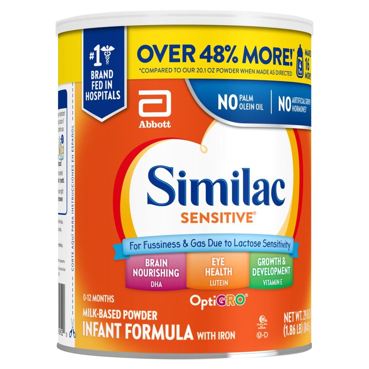 slide 2 of 5, Similac Sensitive for Fussiness and Gas Infant Formula with Iron Powder, 29.8 oz