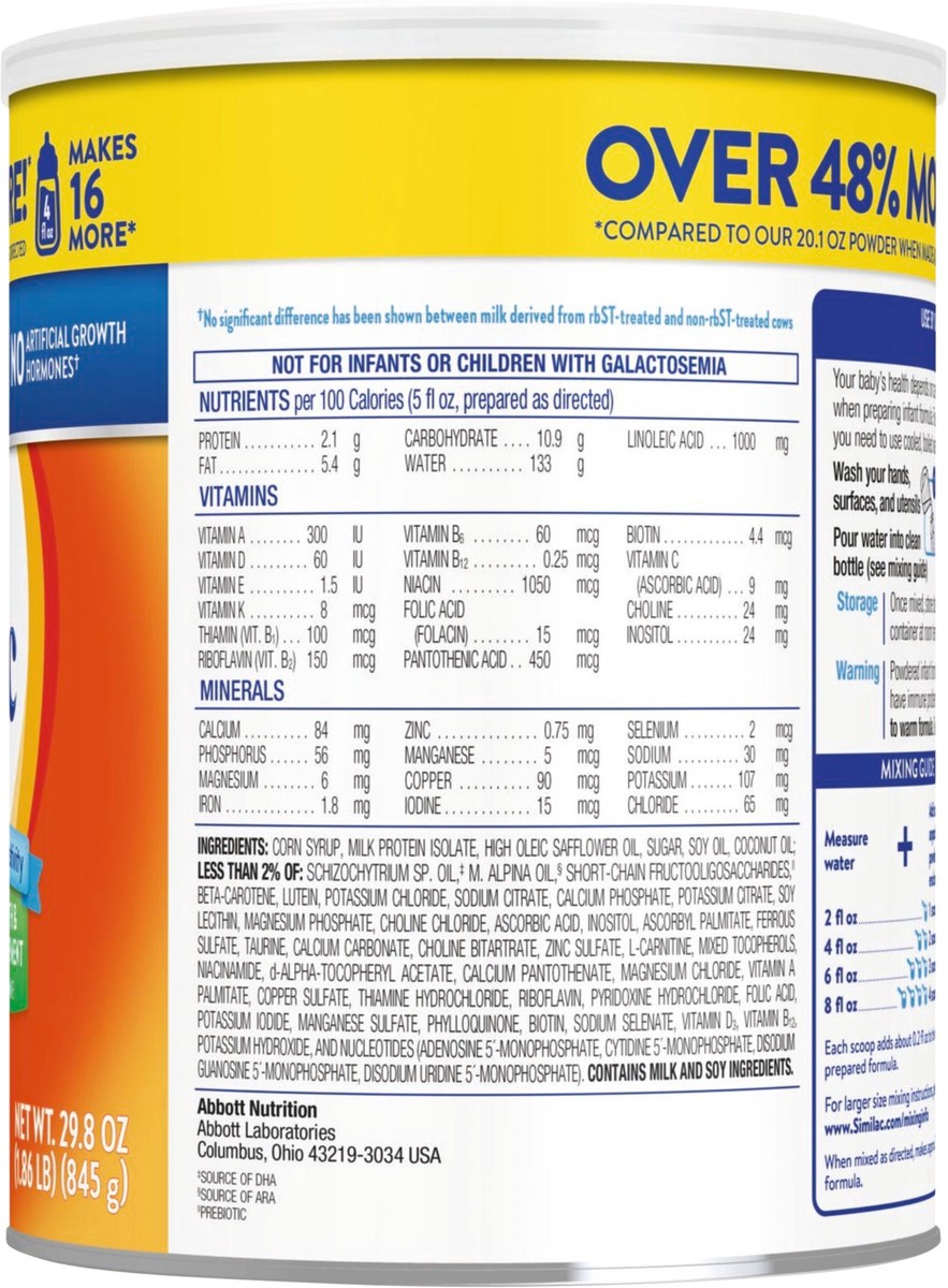 slide 4 of 5, Similac Sensitive for Fussiness and Gas Infant Formula with Iron Powder, 29.8 oz