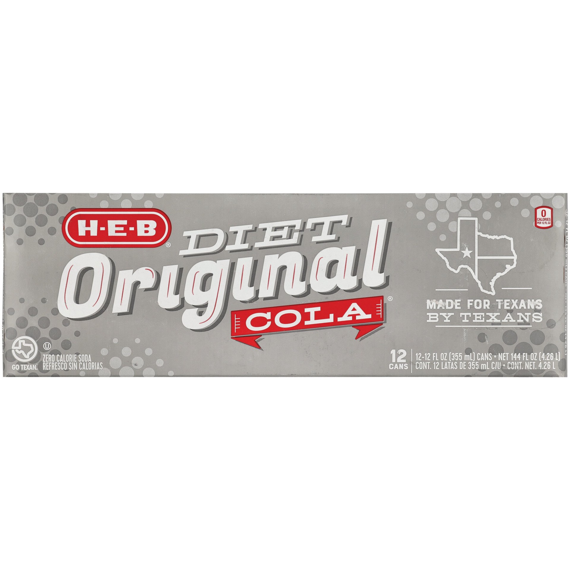 slide 1 of 1, H-E-B Diet Original Cola - 12 ct; 12 fl oz, 12 ct; 12 fl oz
