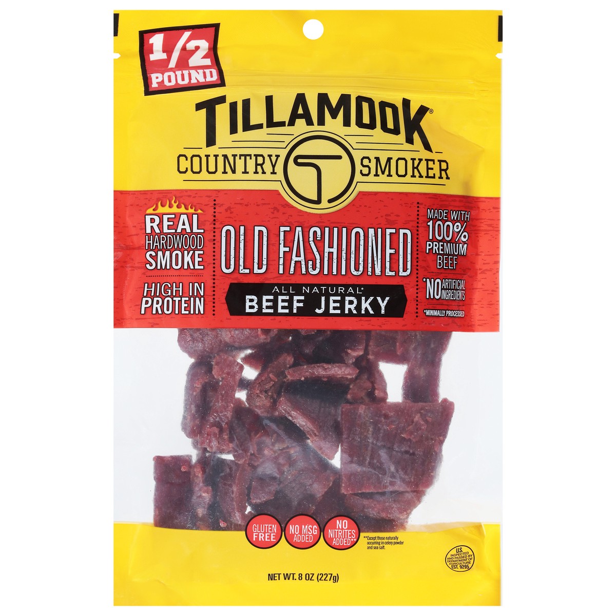 slide 1 of 1, Tillamook Old Fashioned Beef Jerky 8 oz, 8 oz