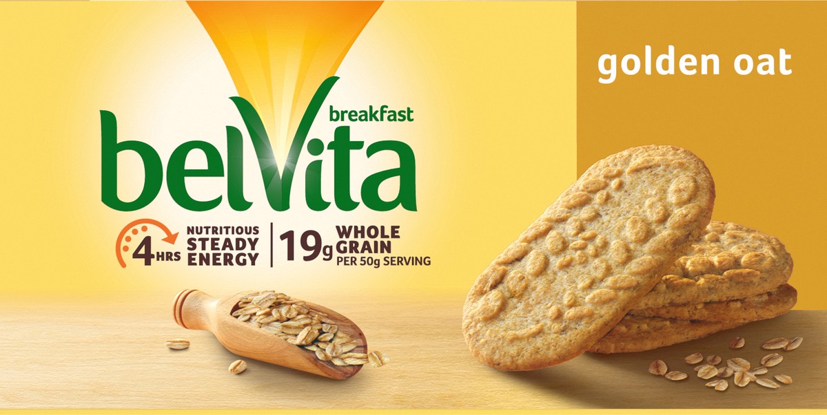 slide 12 of 13, belVita Breakfast Biscuits, Golden Oat Flavor, 8 Packs (4 Biscuits Per Pack), 0.88 lb