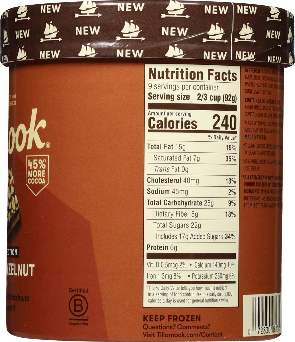 slide 11 of 14, Tillamook Tillamook Chocolate Collection Chocolate Hazelnut Ice Cream, 48 oz, 48oz, 855 g