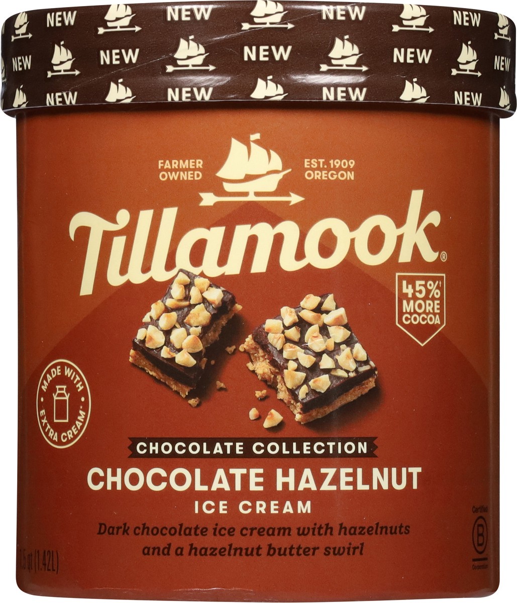 slide 6 of 14, Tillamook Tillamook Chocolate Collection Chocolate Hazelnut Ice Cream, 48 oz, 48oz, 855 g