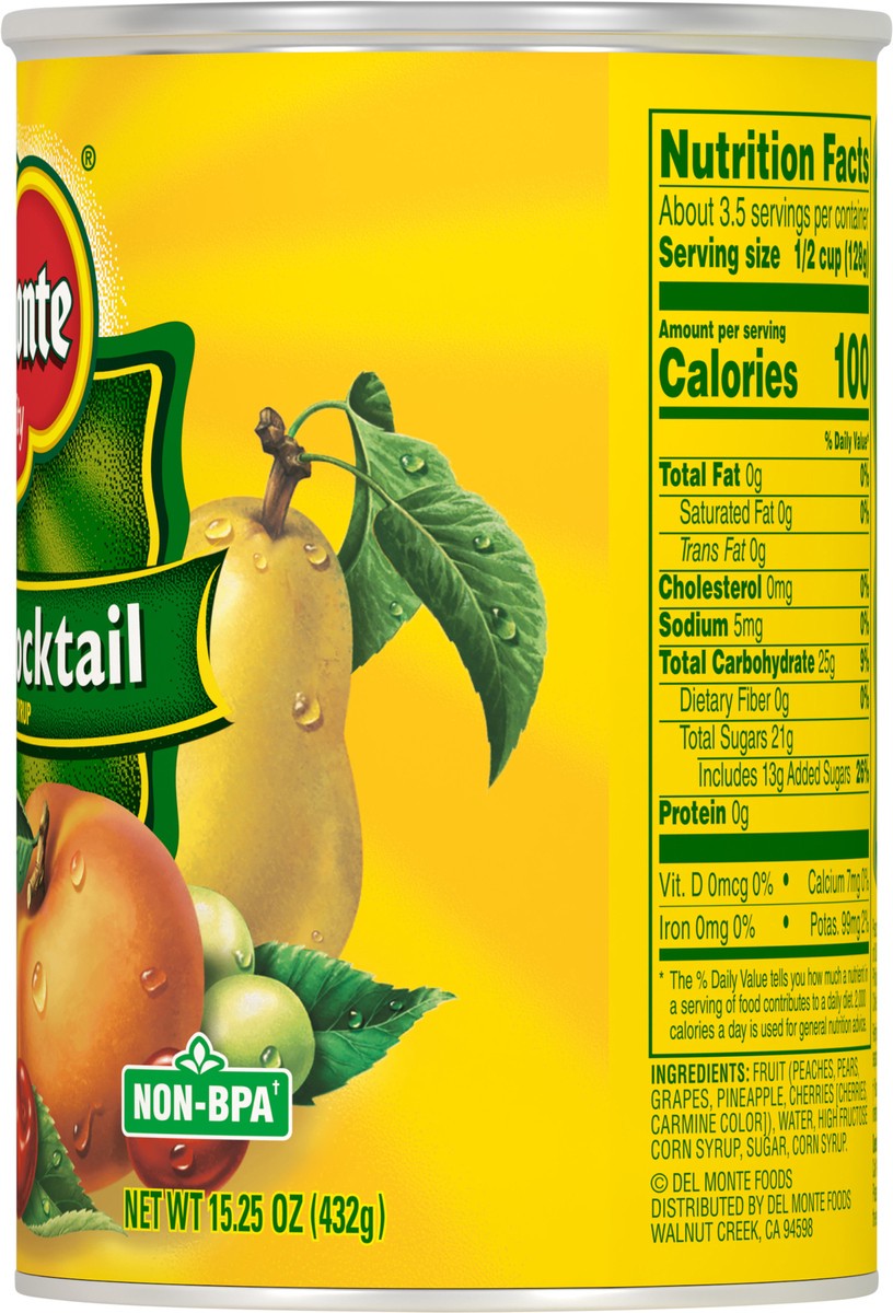 slide 2 of 11, Del Monte Fruit Cocktail In Heavy Syrup, 15.25 oz