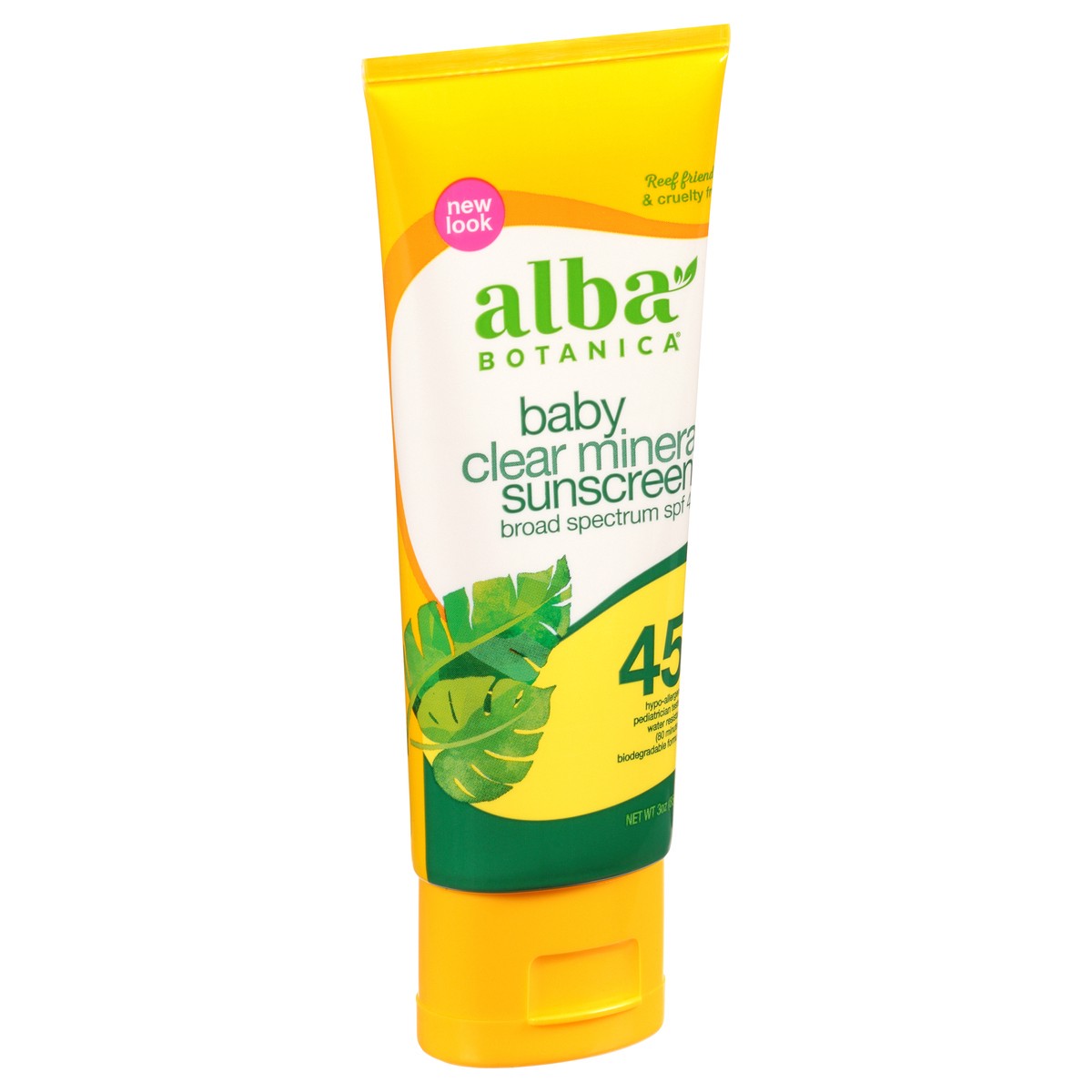 slide 8 of 8, Alba Botanica Broad Spectrum SPF 45 Baby Clear Mineral Sunscreen Lotion 3 oz. Tube, 3 oz