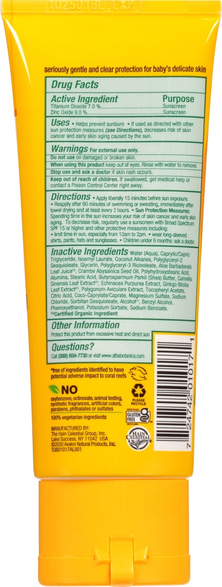 slide 3 of 8, Alba Botanica Broad Spectrum SPF 45 Baby Clear Mineral Sunscreen Lotion 3 oz. Tube, 3 oz