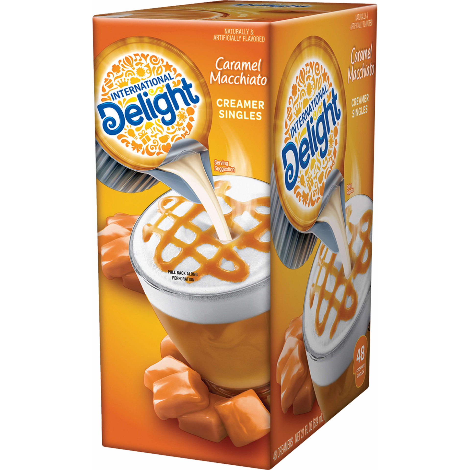 slide 2 of 5, International Delight Coffee Creamer Singles, Caramel Macchiato, 48 Count, 48 ct