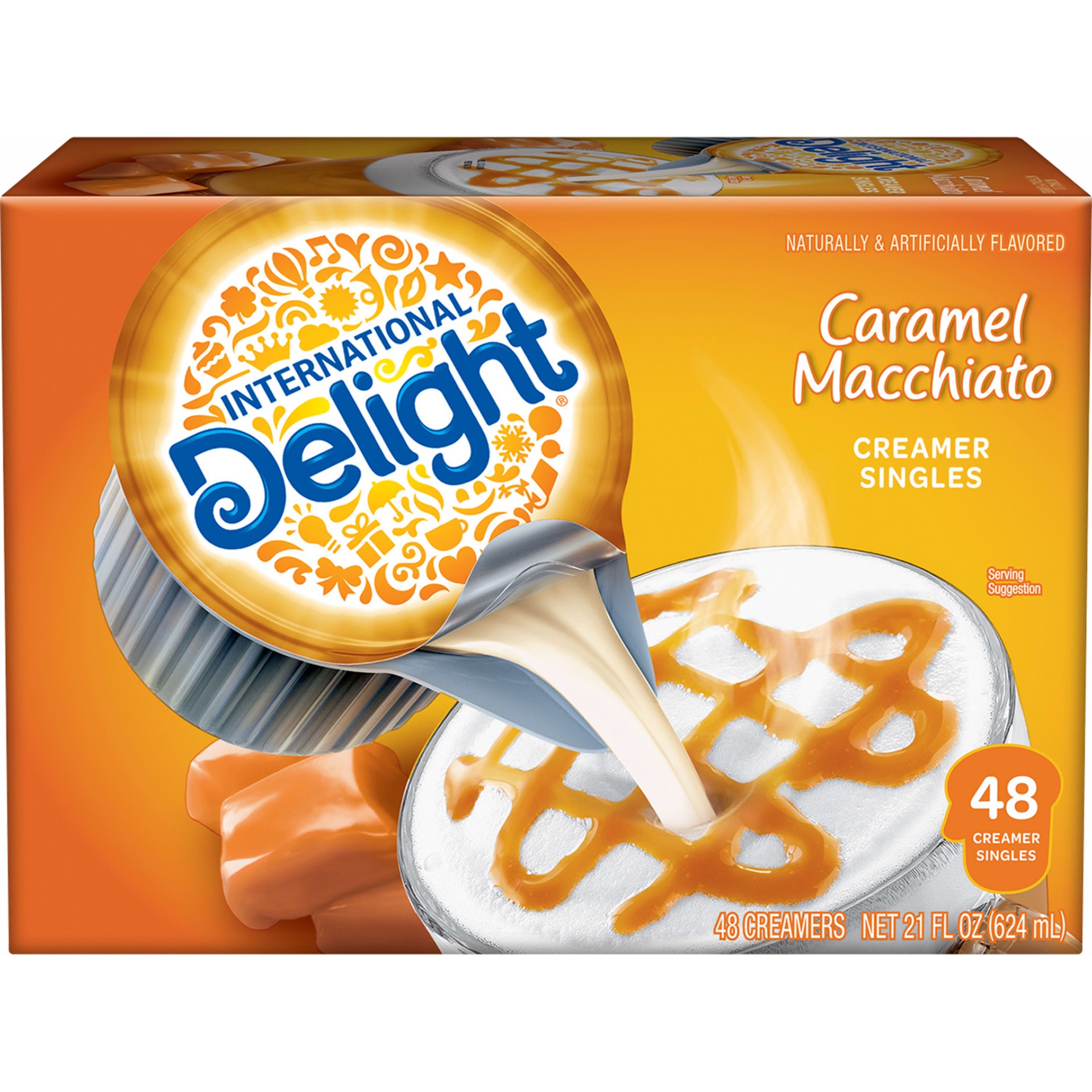 slide 3 of 5, International Delight Coffee Creamer Singles, Caramel Macchiato, 48 Count, 48 ct