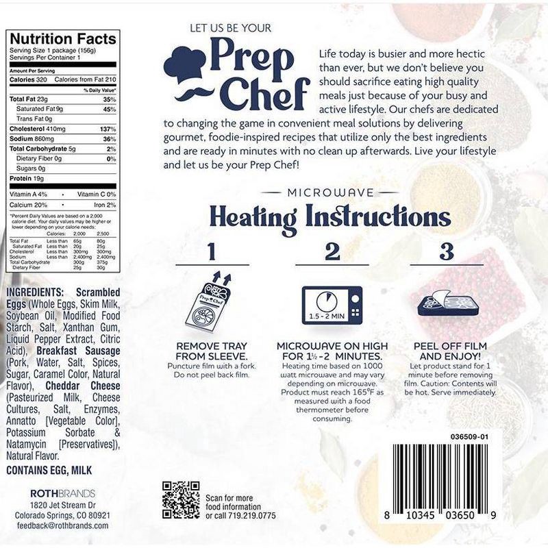 slide 2 of 2, Prep Chef Frozen Sausage Egg and Cheese Breakfast Bowl - 5.5oz, 5.5 oz