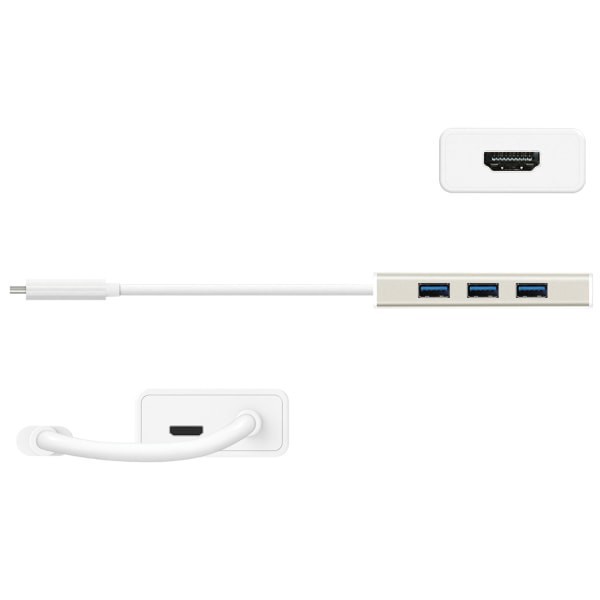 slide 3 of 4, j5create Usb 3.1 Type-C 3-Port Hub, Silver, Jch451, 1 ct