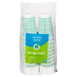 Simply Done 16 oz To-Go Cups with Re-Closable Lids - 18 Cups