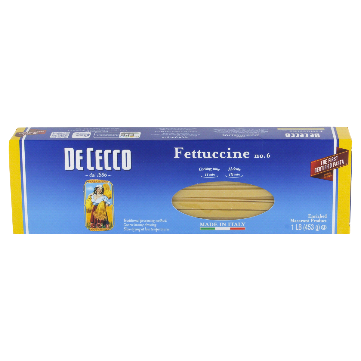 slide 1 of 6, De Cecco Fettuccine Pasta, 16 oz