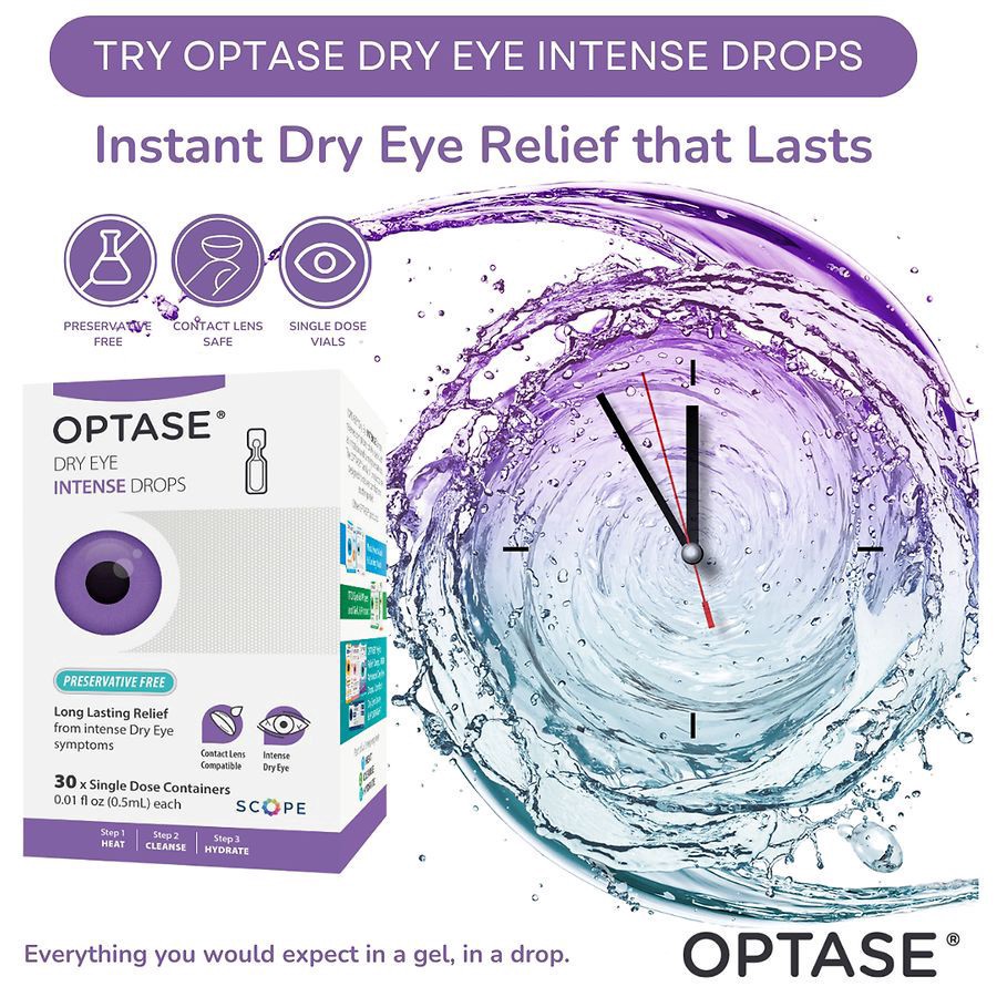 slide 2 of 4, Optase Dry Eye Intense Drops 30 - 0.01 fl oz Containers, 30 ct