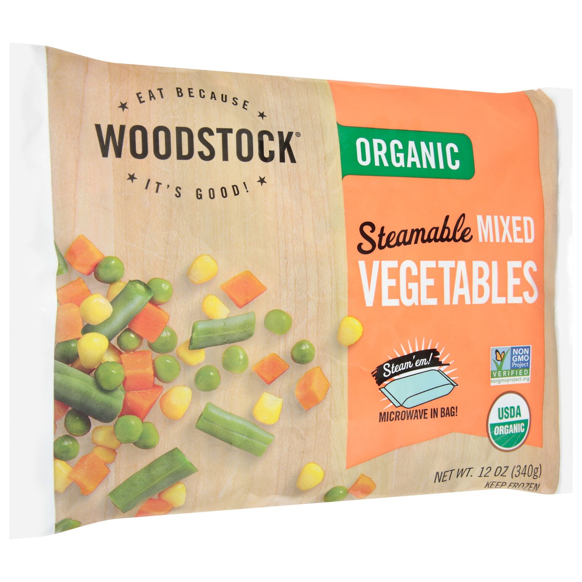 slide 8 of 13, Woodstock Steamable Organic Mixed Vegetables 12 oz, 12 oz