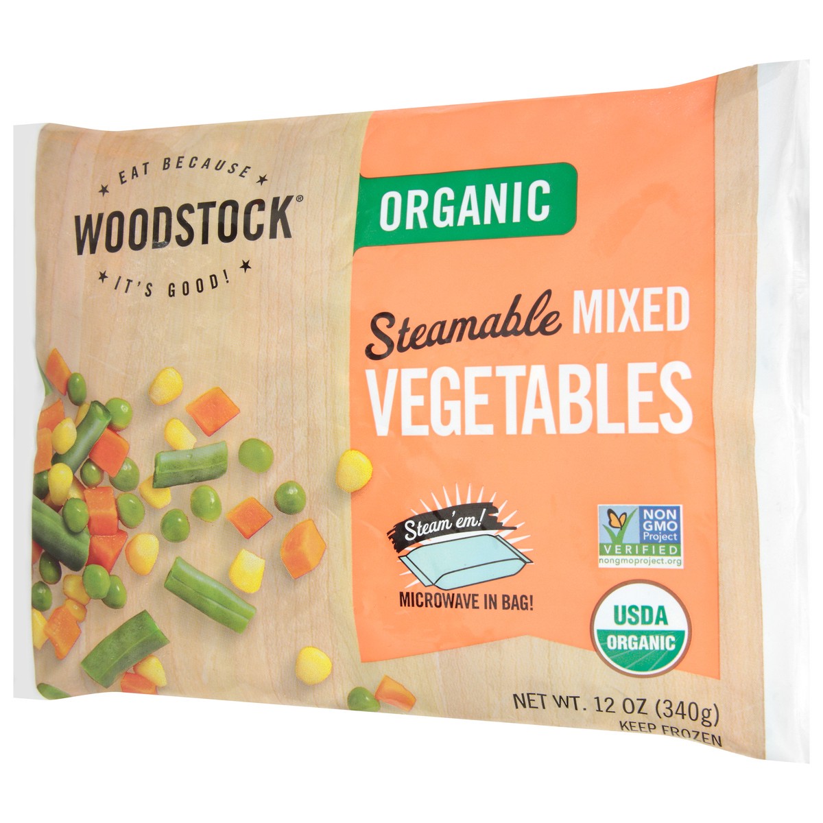 slide 13 of 13, Woodstock Steamable Organic Mixed Vegetables 12 oz, 12 oz