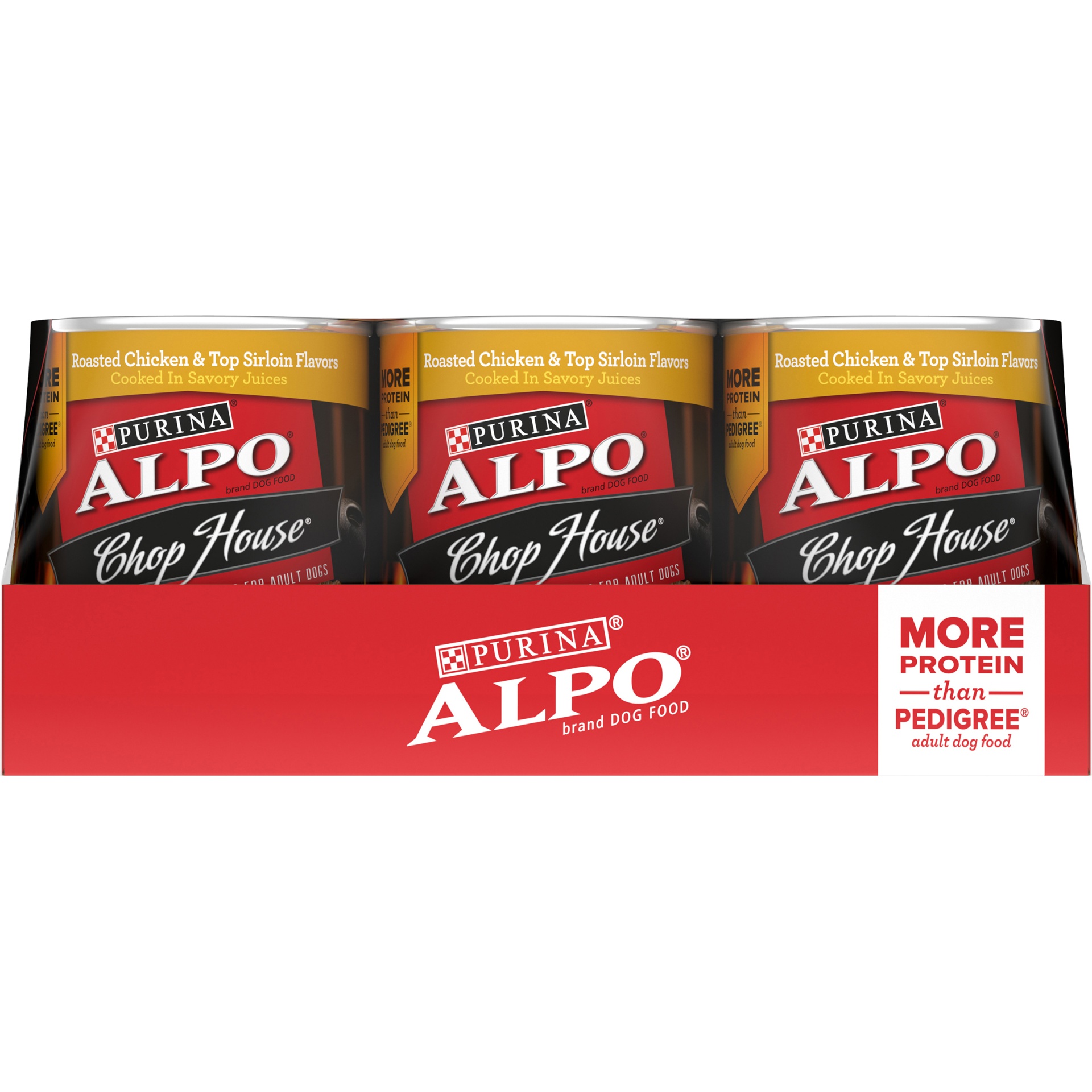 slide 5 of 9, ALPO Chophouse Variety Pack - Filet Mignon & Bacon and Roasted Chicken & Top Sirloin, 12 ct; 13.2 oz