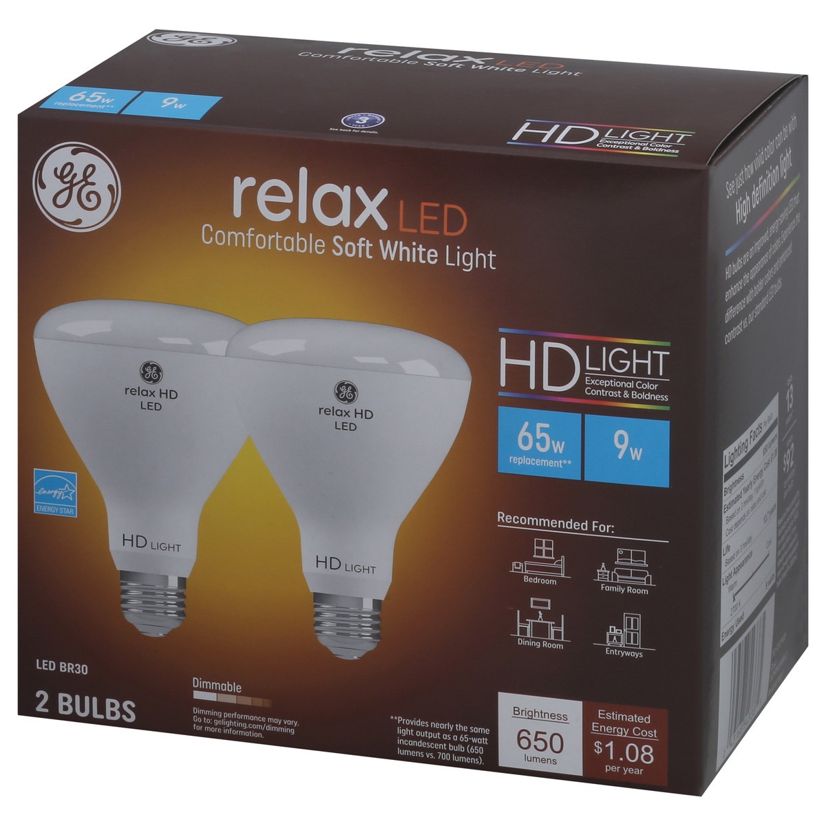 slide 2 of 9, GE Relax 9 Watt Soft White LED Light Bulbs 2 ea, 2 ct