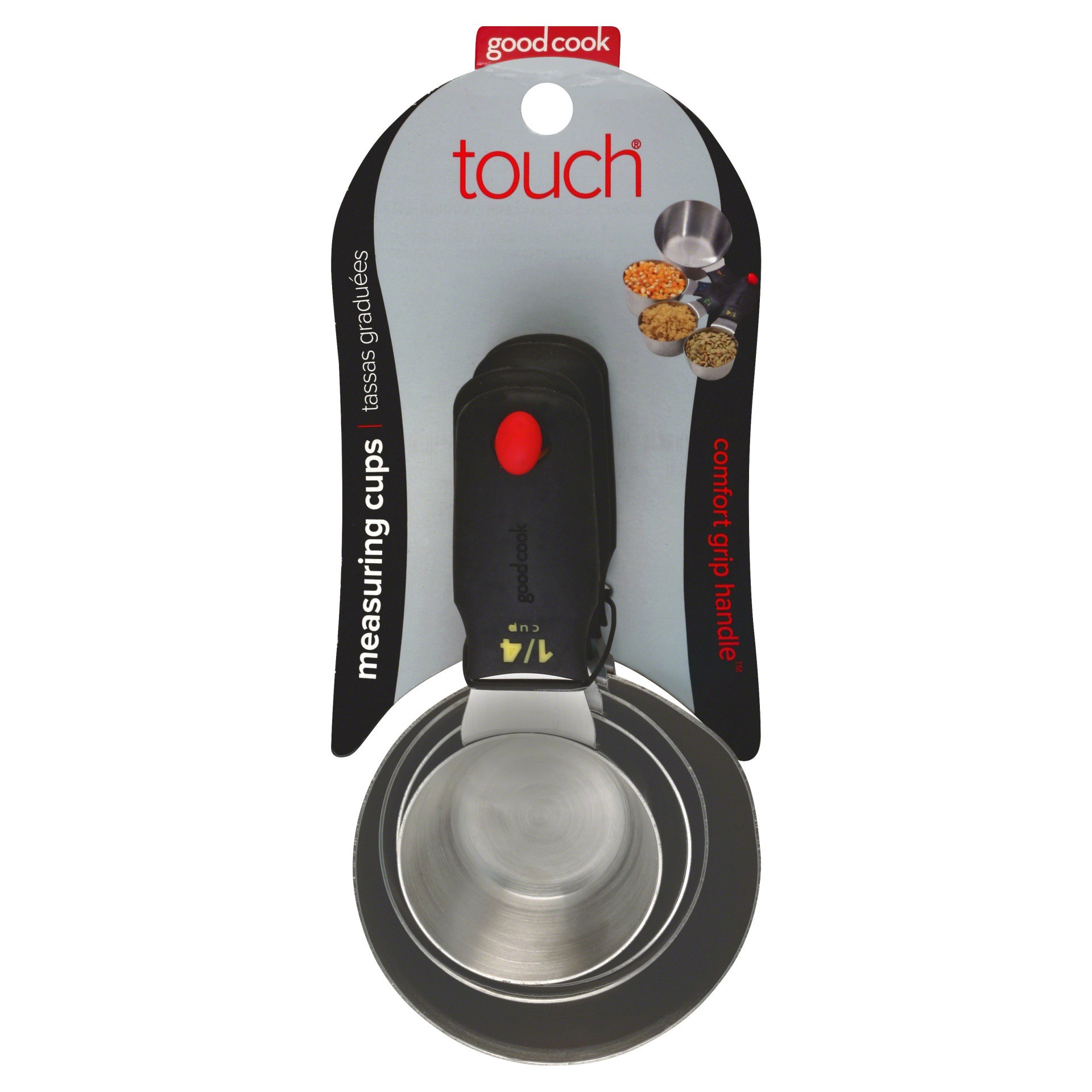 slide 1 of 3, Good Cook Touch 4 Piece Stainless Steel Measuring Cup Set, 4 pc