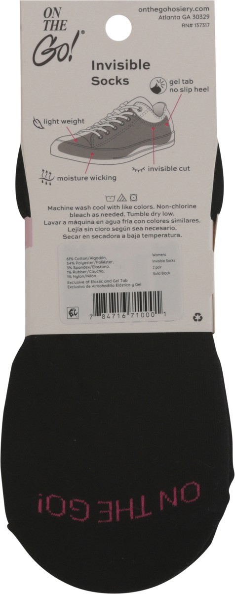 slide 10 of 11, Women Invisible Socks Black Solid 2 Pack, 2 ct