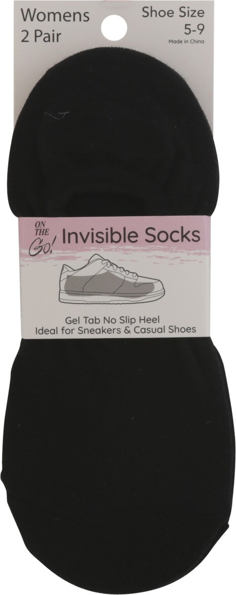 slide 3 of 11, Women Invisible Socks Black Solid 2 Pack, 2 ct