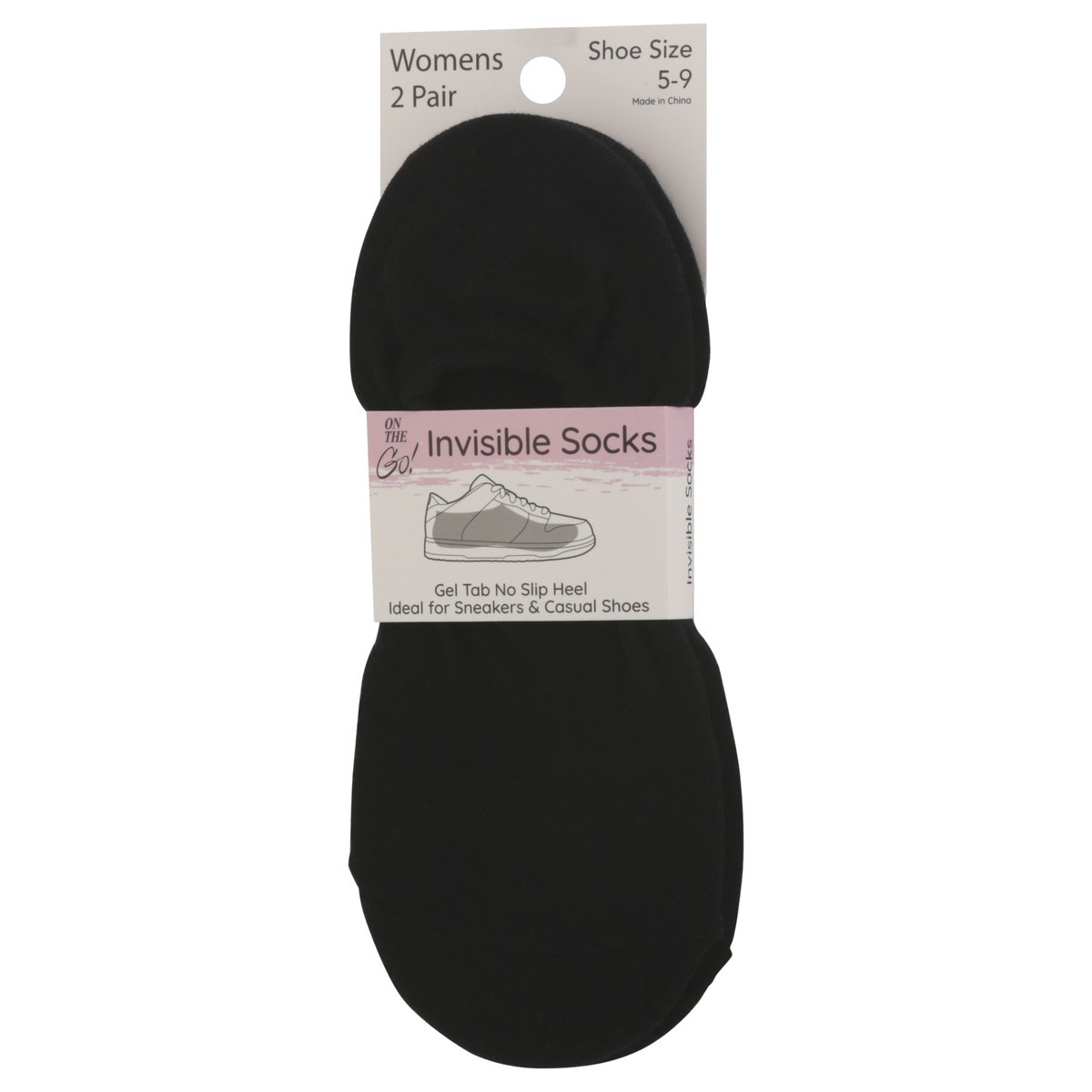slide 7 of 11, Women Invisible Socks Black Solid 2 Pack, 2 ct