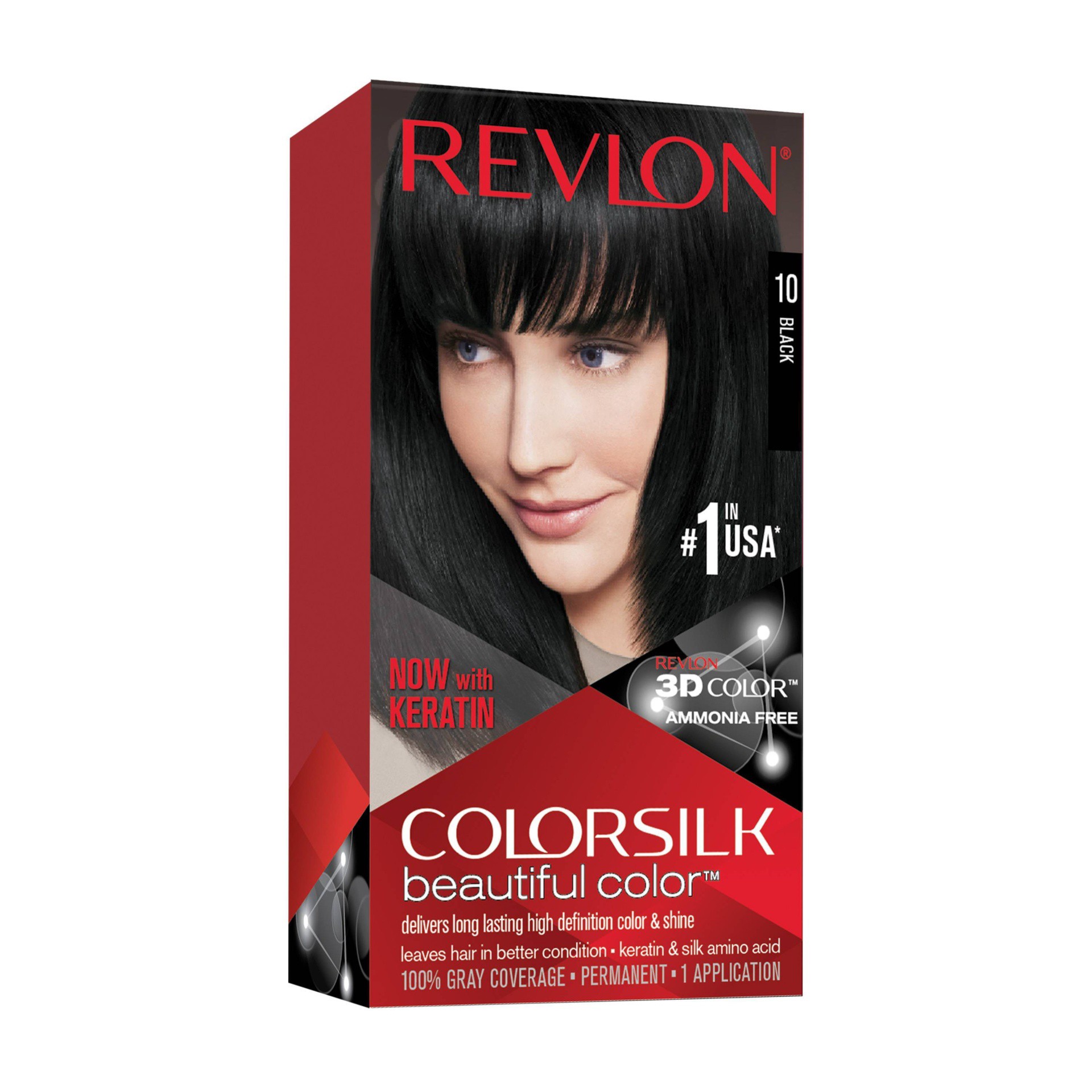 slide 1 of 5, Revlon ColorSilk Beautiful Permanent Hair Color - 4.4 fl oz - Black - 1 kit, 0.29 lb