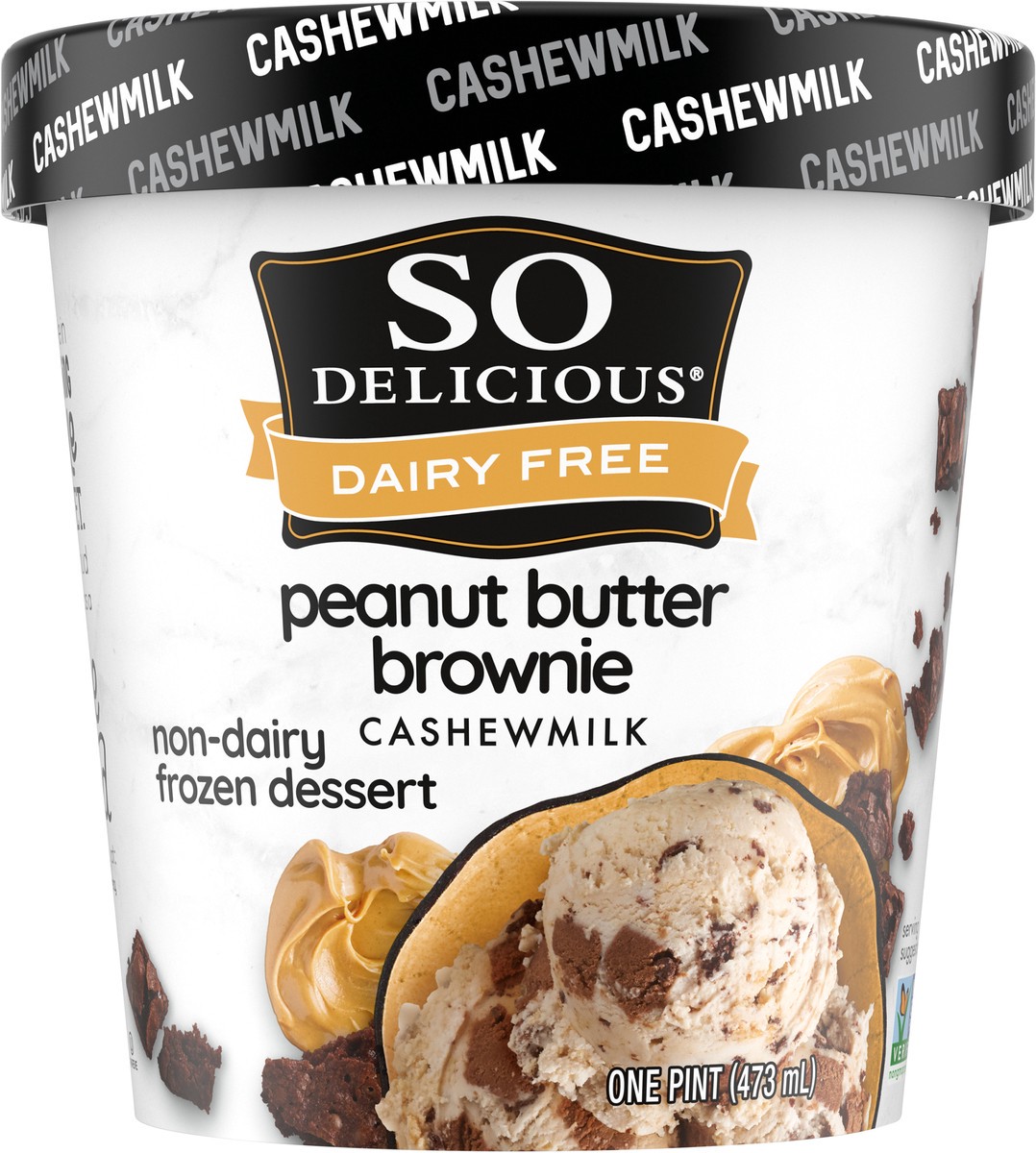 slide 7 of 15, SO Delicious Dairy Free Peanut Butter Brownie Cashew Milk Non-Dairy Frozen Dessert 1 pt. Tub, 16 fl oz