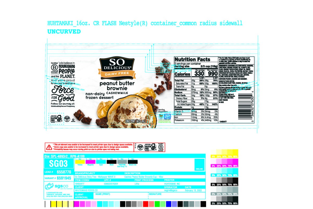 slide 10 of 15, SO Delicious Dairy Free Peanut Butter Brownie Cashew Milk Non-Dairy Frozen Dessert 1 pt. Tub, 16 fl oz