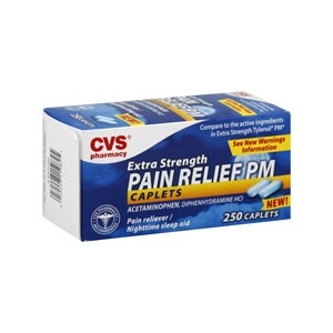 slide 1 of 1, CVS Pharmacy Extra Strength Pain Relief Pm Caplets, 280 ct