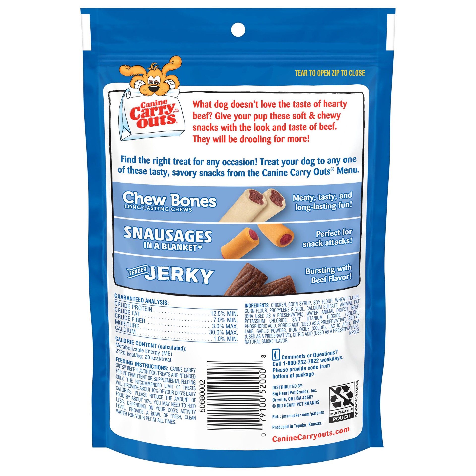 slide 3 of 5, Canine Carry Outs Beef Flavor Dog Treats, 4.5 oz Bag, 4.5 oz