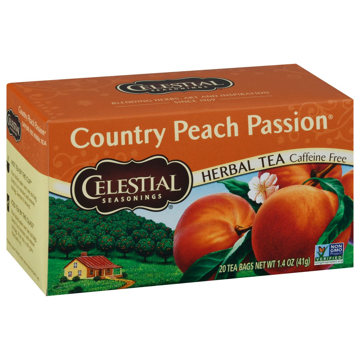 slide 2 of 9, Celestial Seasonings Caffeine Free Country Peach Passion Herbal Tea 20 Tea Bags, 20 ct