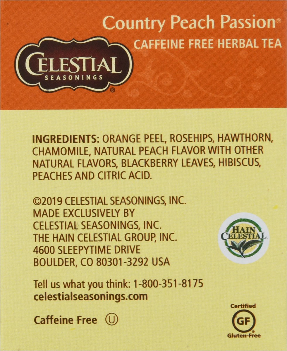 slide 9 of 9, Celestial Seasonings Caffeine Free Country Peach Passion Herbal Tea 20 Tea Bags, 20 ct
