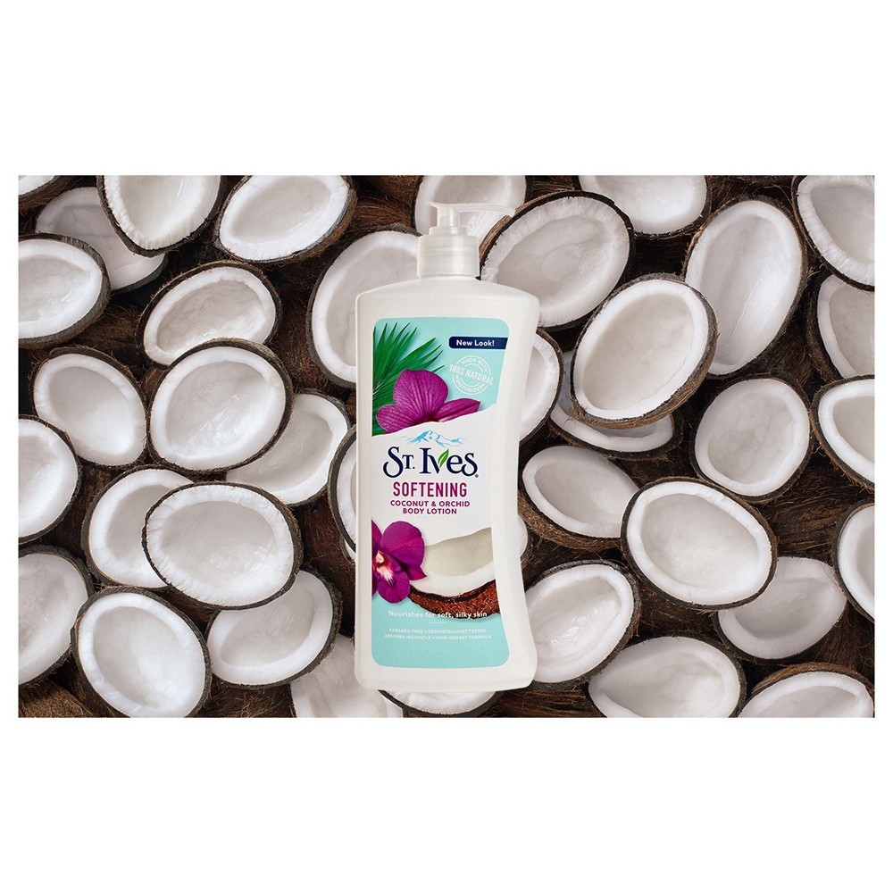 slide 4 of 8, St. Ives Softening Hand & Body Lotion Coconut & Orchid, 21 oz, 21 oz