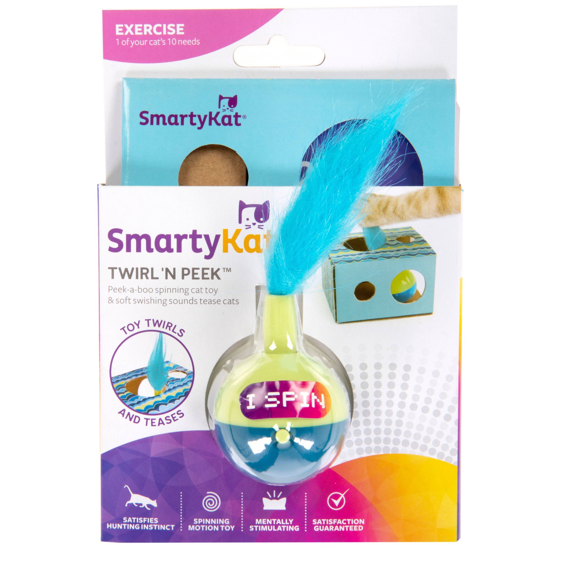 slide 1 of 8, SmartyKat Twirly & Peek Electronic Motion Cat Toy, 1 ct