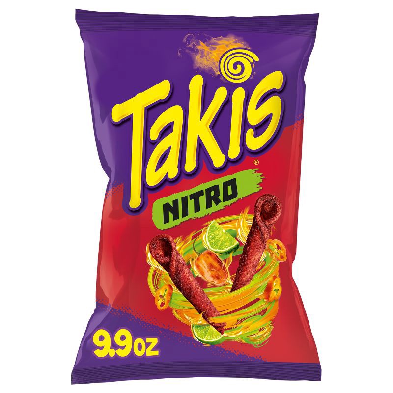 slide 1 of 7, Takis Nitro 9.9 oz Sharing Size Bag, Habanero & Lime Flavored Extreme Spicy Rolled Tortilla Chips, 9.9 oz