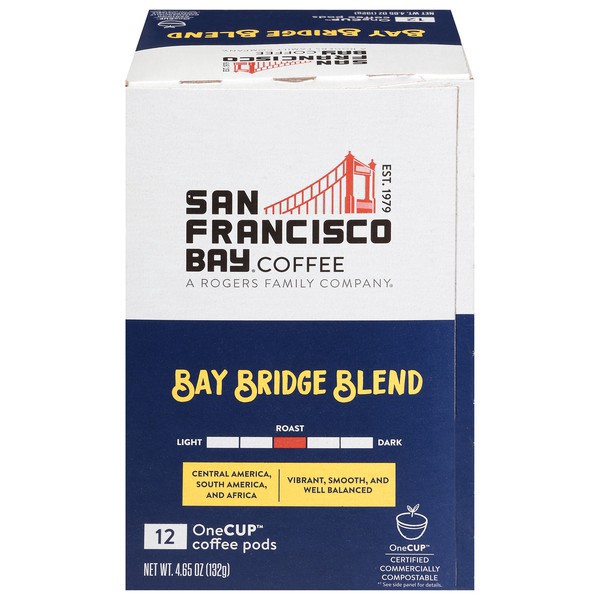 slide 1 of 1, SF Bay Coffee Bay Bridge Blend Coffee 12 OneCup Pods, 12 ct