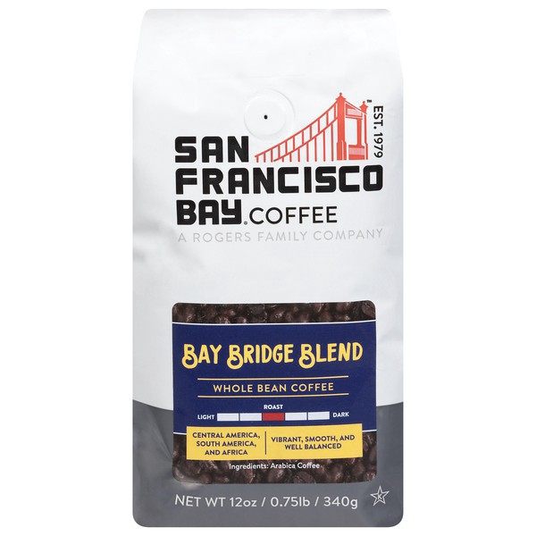 slide 1 of 1, SF Bay Coffee Whole Bean Bay Bridge Blend Coffee 12 oz, 12 oz