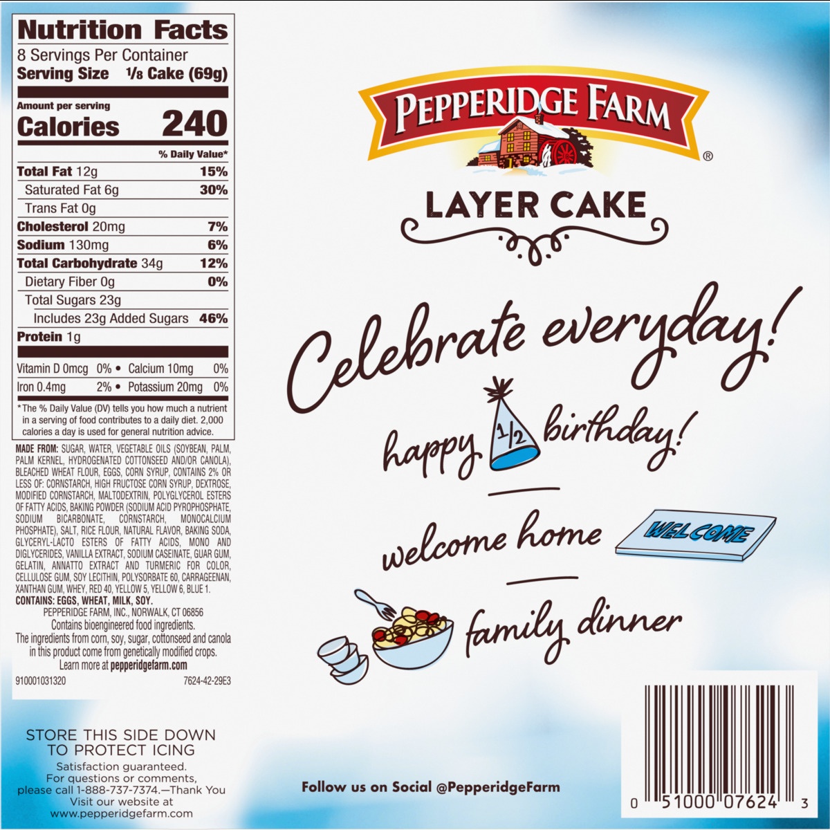 slide 10 of 11, Pepperidge Farm Confetti Vanilla Layer Cake, 19.6 oz