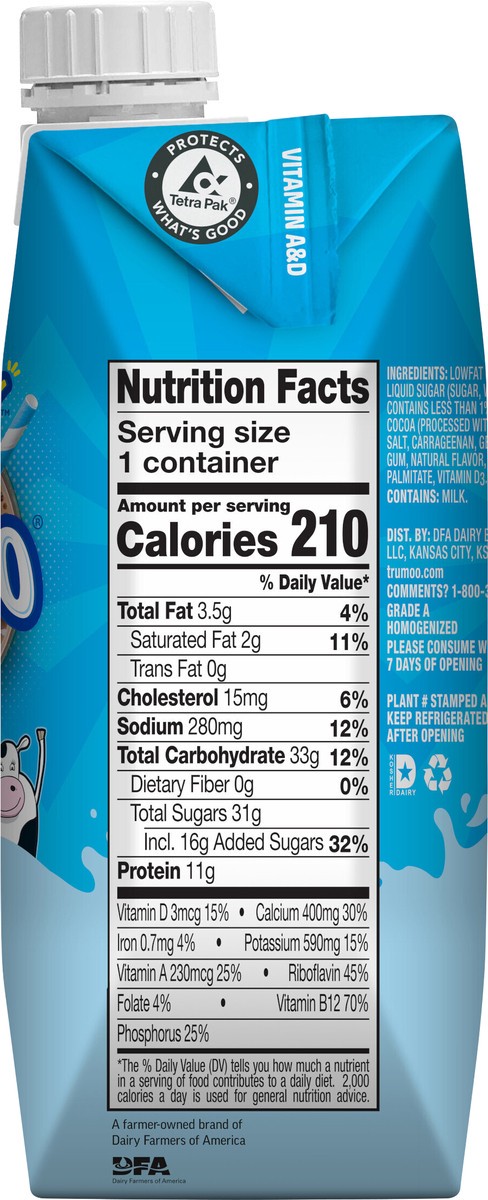 slide 6 of 10, TruMoo Aseptic Chocolate 1% Milk, 11 oz