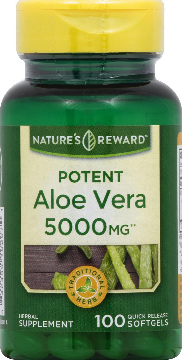 slide 1 of 3, Nature's Reward Aloe Vera 100 ea, 100 ct