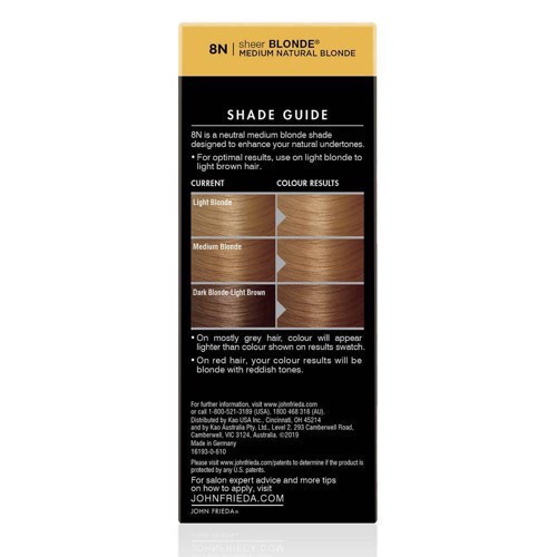 slide 5 of 15, John Frieda Blonde Permanent Precision Foam Hair Color Kit, Blonde Foam Hair Dye, 8N Medium Natural Blonde Hair Color, 1 Application, 6 pc