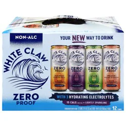 White Claw Non-Alc Zero Proof Lightly Sparkling Assorted Sparkling Water 12 - 12 fl oz Cans