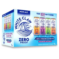 White Claw Non-Alc Zero Proof Lightly Sparkling Assorted Sparkling Water 12 - 12 fl oz Cans