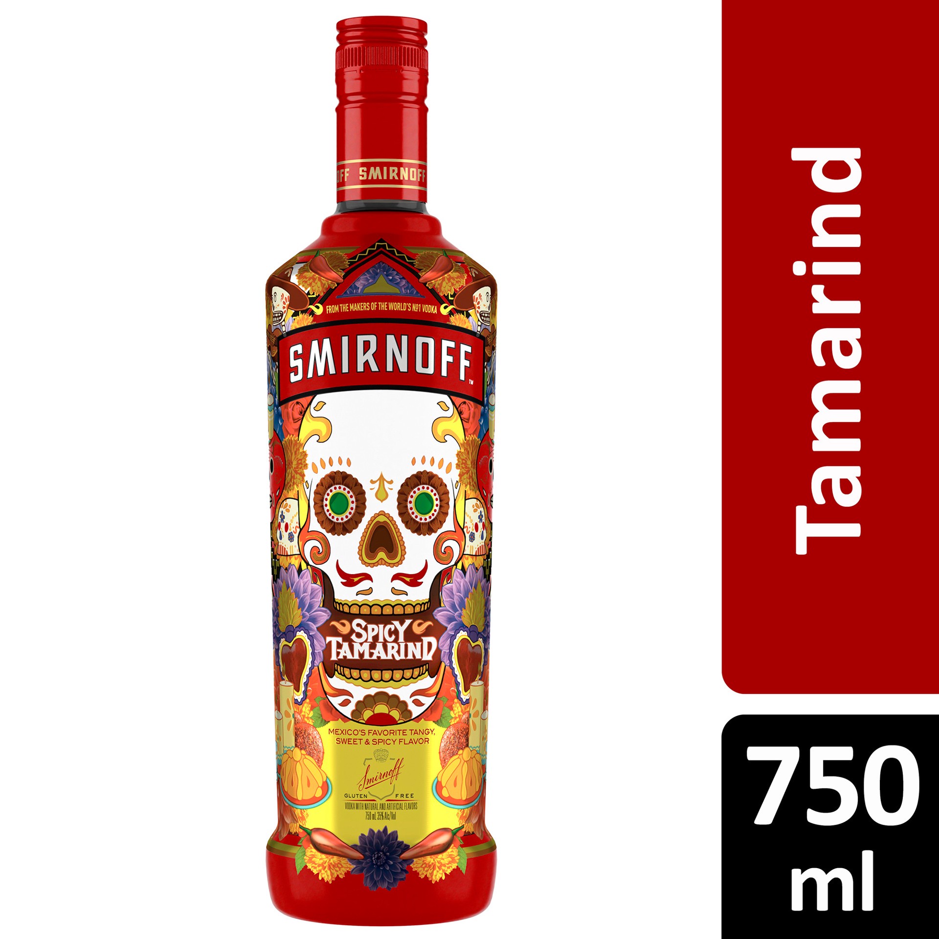 slide 4 of 4, Smirnoff Spicy Tamarind (Vodka Infused with Natural Flavors), 750 mL, 750 ml