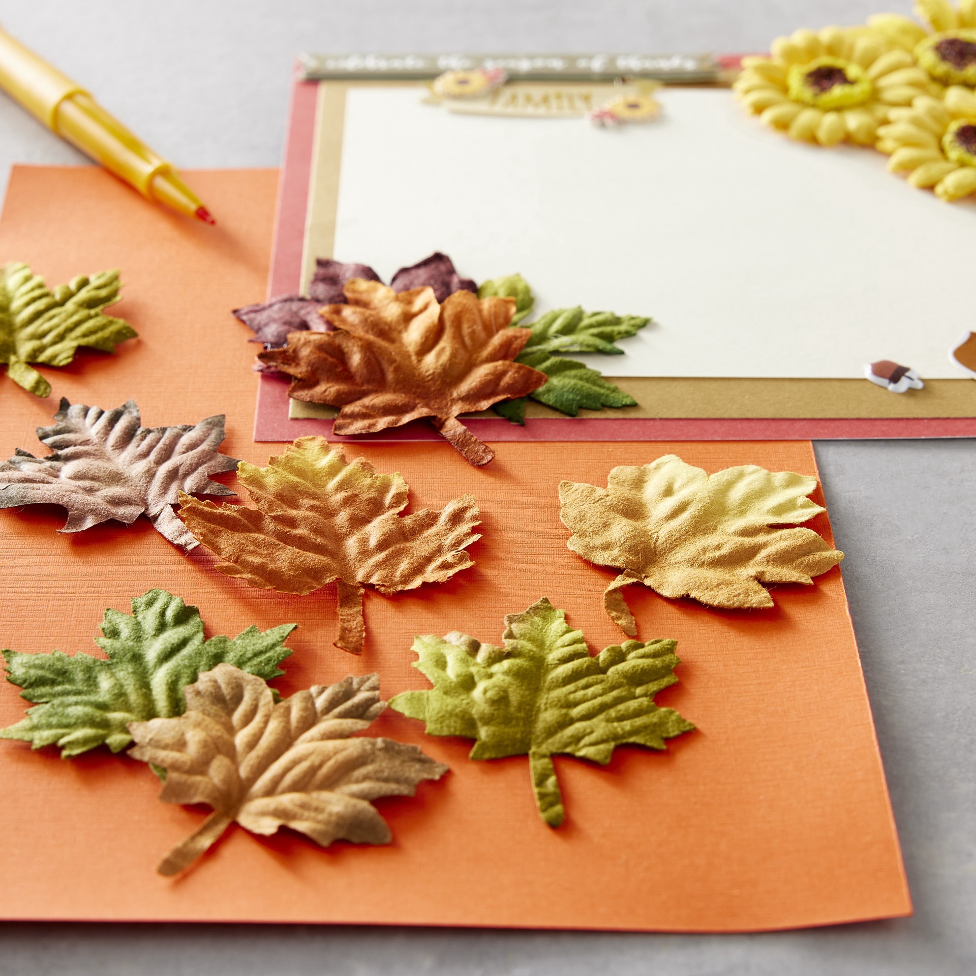 slide 3 of 3, Fall Paper Leaf Embellishment Set By Recollections, 1.75 in to 2 in