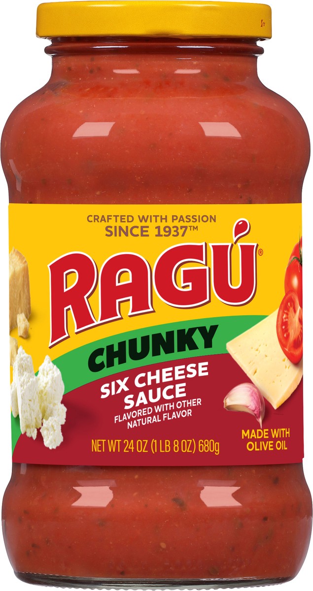 slide 7 of 12, Ragu Chunky Six Cheese Sauce 24 oz, 24 oz
