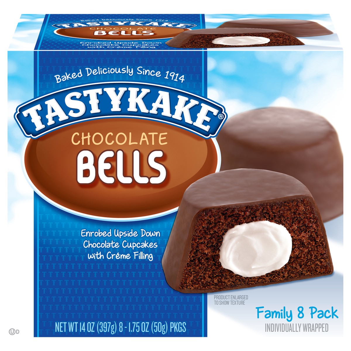 slide 13 of 17, Tastykake Creme Filled Chocolate Bells, 8 count, 8 Individually Wrapped Creme Filled Chocolate Cakes, 8 ct